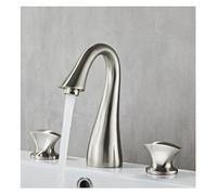 Rubinetto da cucina moderno in ottone, miscelatore per lavello estraibile a forma di L, rubinetto a 3 fori, design elegante, facile installazione, essenziale per la casa durevole, perfetto per cucine