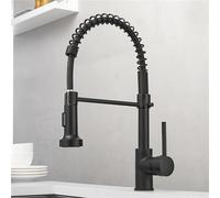 Rubinetto da cucina moderno nero - Miscelatore monolitico estraibile per lavello, elegante accessorio da cucina per lavabo e lavello, design elegante per la casa