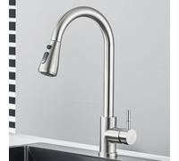 Rubinetto da cucina moderno - Rubinetto estraibile bianco, miscelatore monocomando a 360° per acqua calda e fredda, spray a 2 vie, perfetto per cucine contemporanee, facile installazione