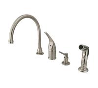 Rubinetto da cucina monocomando Chatham Elements of Design EB828K8 con erogatore di sapone, beccuccio da 9"" in nichel spazzolato