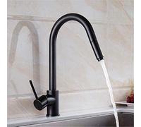 Rubinetto da cucina monocomando di lusso in oro spruzzatore estraibile Rubinetto miscelatore lavello monoforo ruotabile a 360° con aeratore montato su piano stile retrò, cromato Stabilize