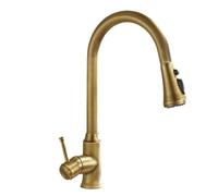 Rubinetto da cucina monocomando in ottone anticato con doccetta estraibile 3 modalità d'acqua girevole a 360° Rubinetti per lavello monoforo