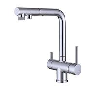 Rubinetto da cucina multifunzione a 3 vie, in ottone, con filtro per acqua calda e fredda, girevole nero, per un facile utilizzo e accesso all'acqua pulita