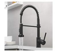 Rubinetto da cucina nera opaco con spruzzatore tiro fuori spruzzatore 360 ° mixer girevole tocca per lavello a acqua calda e fredda controsoffitto moderno design facile installazione durevole LWX