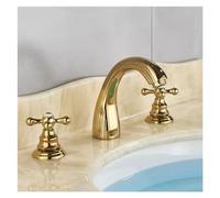 Rubinetto da cucina nero - 3 pezzi doppia maniglia bagno lavello miscelatore design a 3 fori per la casa moderna costruzione in ottone durevole elegante e funzionale