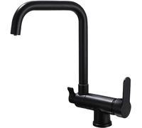Rubinetto da cucina nero a 3 vie, girevole a 360°, rubinetto pieghevole 3 in 1, rubinetto flessibile per acqua filtrata, design con finestra anteriore, perfetto per cucinare a casa e modalità