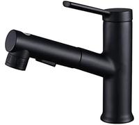 Rubinetto da cucina nero con doccetta estraibile, miscelatore monocomando per bagno, 3 modalità di getto, design moderno, per lavello ed elegante e versatile.