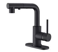 Rubinetto da cucina nero CREA con doccetta, rubinetto da bagno, mini rubinetto da bar, maniglia singola, 1 o 3 fori, rubinetto utilità, rubinetto esterno