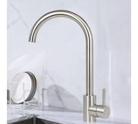 Rubinetto da cucina Nero/Nichel sabbia - Miscelatore girevole a 360° in acciaio inossidabile Rubinetto per lavello ad alta pressione Rubinetto da cucina acqua calda fredda Miscelatore monocomando per