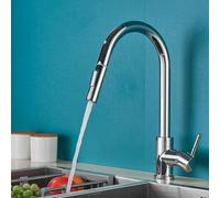 Rubinetto da cucina nero opaco con sensore touch estraibile con sensore intelligente Dual Mode miscelatore acqua girevole per acqua calda e fredda Finitura cromata Design moderno