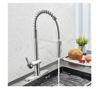 Rubinetto da cucina nero opaco Estraibile Rubinetto for lavello con beccuccio a 2 modalità Maniglia singola Montaggio su ponte Miscelatore acqua calda e fredda Gru for lavabo(Brush nickel)