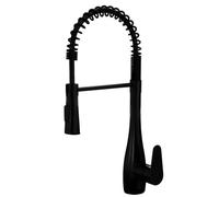 Rubinetto da cucina nero opaco, rubinetto da cucina ad alta pressione con doccetta estraibile, ad arco alto, girevole a 360°, 2 funzioni di spruzzo, molla a spirale, in acciaio inox