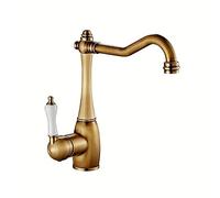 Rubinetto da cucina Ottone antico, a maniglia singola, in ottone vintage, Rubinetti bagno for lavabo 1 foro