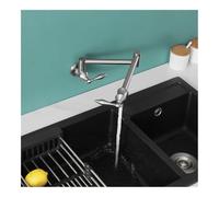 Rubinetto da cucina Ottone singolo acqua fredda Lavabo pieghevole Rubinetto da cucina Giro allungato di 360 gradi piegando il rubinetto EY-C0086(Nickel)
