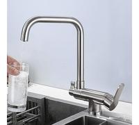 Rubinetto da cucina pieghevole a 3 vie, flessibile, girevole a 360°, finitura spazzolata, design moderno per un facile utilizzo, perfetto per cucine domestiche e commerciali
