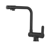 Rubinetto da cucina pieghevole a 3 vie in ottone nero Rubinetto da cucina salvaspazio Pull Down Sink Mixer Design moderno Facile da installare ed elegante per uso domestico