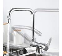 Rubinetto da cucina pieghevole cromato a 2 funzioni rubinetto per lavello per finestra Design salvaspazio ideale per lavello da cucina basso ed elegante.