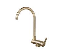 Rubinetto da cucina pieghevole in oro spazzolato per risparmiare spazio, design a maniglia singola per beccuccio estraibile moderno, ideale per piccole cucine e decorazioni eleganti.