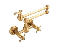 Rubinetto da cucina pieghevole, Rubinetto da cucina pieghevole a parete, braccio girevole, doppio snodo, foro singolo, 2 maniglie, multicolore(Color 3)