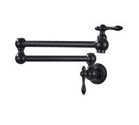 Rubinetto da cucina pieghevole spazzolato, rubinetto riempi-pentola girevole in ottone con beccuccio for acqua fredda, montaggio a parete per la maggior parte degli scenari(Matte Black)