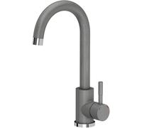 Rubinetto da cucina QUADRON KATE SteelQ Rubinetto miscelatore 360°, grigio, altezza: 22,3 cm Funzione QFix, girevole- Rubinetto da cucina in acciaio inox, parte della testa: ceramica
