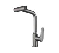 Rubinetto da cucina retrattile con spruzzatore multifunzione estraibile a prova di spruzzi d'acqua fredda e calda colore grigio pistola ideale per uso domestico design moderno