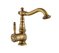 Rubinetto da cucina retrò girevole a 360 gradi per lavabo, rubinetto da cucina in ottone anticato, rubinetto per lavello da cucina a 1 foro, antico B (antico A)