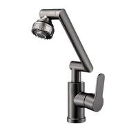 Rubinetto da cucina ribaltabile Rubinetto for lavabo con acqua calda e fredda for uso domestico, multifunzionale, universale, girevole, for bagno cucina(Grey)