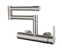 Rubinetto da cucina riempitivo for pentole, rubinetto for lavello pieghevole a parete in acciaio inossidabile Braccio oscillante a doppio snodo estensibile, maniglia singola 2 fori Rubinetto commercia