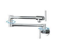 Rubinetto da cucina, riempitore di pentole, beccuccio a doppio snodo, pieghevole ed estensibile, braccio girevole, parete, ottone, foro singolo Funzionamento flessibile(Black bronze C)