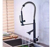 Rubinetto da cucina, rubinetti cucina Tap Acqua Rust Pre-Rinser Spring Down Lavello Mixer a leva singola a leva con spruzzatore Bronzo nero tira fuori cucina rubinetto