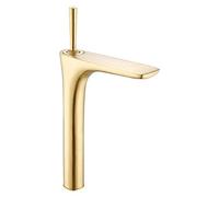 rubinetto da cucina, Rubinetti for lavabo da bagno, miscelatore for in ottone massiccio, caldo e freddo, maniglia singola in oro spazzolato