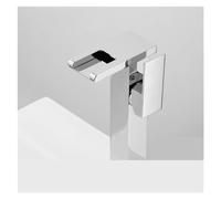Rubinetto da cucina, Rubinetto da bagno a LED Cascata Nero/Cromo/Oro Maniglia singola moderna, Miscelatore for montaggio su piano 1 foro Leva commerciale for lavabo(Chrome Tall)