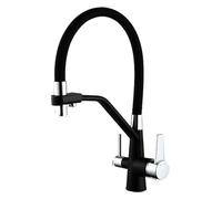 Rubinetto da cucina Rubinetto da cucina 3 in 1 con acqua fredda pura e calda in placcatura larga e nera(Wide Black)