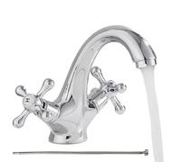 Rubinetto da cucina,Rubinetto da cucina in a doppia maniglia | Miscelatore per acqua fredda e calda in con montaggio a pietra singola per lavabo, casa e servizi igienici