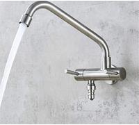 Rubinetto da cucina Rubinetto da cucina Nichel spazzolato nel muro Rubinetto freddo Set spray Ugello per bidet Doppio comando Rubinetto doppio con aeratore, Nichel spazzolato/Nichel spazzolato a