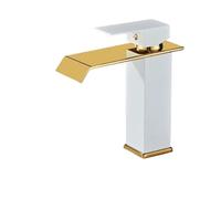 Rubinetto da cucina, rubinetto del lavandino del bacino a cascata, rubinetto a cascata oro e nero, ponte da bagno per bagno in ottone ponte di lavandino montato per il lavandino da cucina, bar,