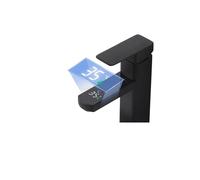 Rubinetto da cucina, Rubinetto for lavabo con display digitale a temperatura a LED Black Touch, miscelatore caldo-freddo non elettrico for accessori for rubinetti da cucina for bagno(Noir)