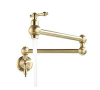 Rubinetto da cucina, rubinetto for lavaggio verdure, girevole a 360 gradi, con prolunga pieghevole for acqua fredda Con controllo di flusso(Nickel Gold)