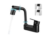 Rubinetto da cucina Rubinetto nero caldo e freddo, vasca da bagno for lavandino in lega di zinco del bagno, rubinetto miscelatore for valvola miscelatrice a doppio foro for lavabo(B-2 gear with 60cm)