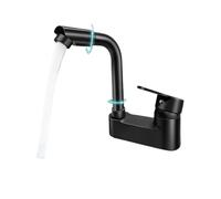 Rubinetto da cucina Rubinetto nero caldo e freddo, vasca da bagno for lavandino in lega di zinco del bagno, rubinetto miscelatore for valvola miscelatrice a doppio foro for lavabo(B-1 gear)