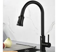 Rubinetto da cucina senza contatto, rubinetto intelligente automatico a mani libere con spruzzatore estraibile a 3 funzioni, grigio(Black)