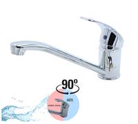 Rubinetto da cucina silver monocomando per lavello canna bassa cromato lucido