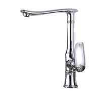 Rubinetto da cucina singolo for lavello 1 maniglia a leva singola in ottone vintage girevole a 360° Nero Foro,Antico(Chrome)