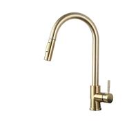 Rubinetto da cucina Smart Touch Miscelatore per lavello a induzione Rubinetto per acqua calda e fredda Rubinetto per acqua calda e fredda Finitura oro spazzolato Beccuccio regolabile Design moderno
