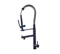 Rubinetto da cucina, tiro verso il basso cucine per le mani senza spruzzatore libero con chiusura calda acqua fredda tocca di becco girevole/rubinetto blacm (rubinetto BLACM) LWX