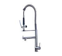 Rubinetto da cucina, tiro verso il basso cucine per le mani senza spruzzatore libero con chiusura calda acqua fredda tocca di becco girevole/rubinetto BLACM (rubinetto cromato) LWX