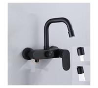 Rubinetto da cucina tuqiu con pistola a spruzzo girevole lavello da cucina miscelatore rubinetto a parete calda e fredda montata con pistola a spruzzo Miscelatore for lavello rotante(Style 2)