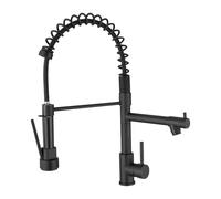 Rubinetto da cucina versatile con spruzzatore estraibile, rotazione a 360 gradi, beccuccio a 3 funzioni, design moderno, nero