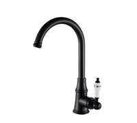 Rubinetto da cucina vintage in ottone, miscelatore ad alta pressione con beccuccio girevole a 360°, stile retrò country, facile installazione, perfetto per cucine rustiche e rustiche